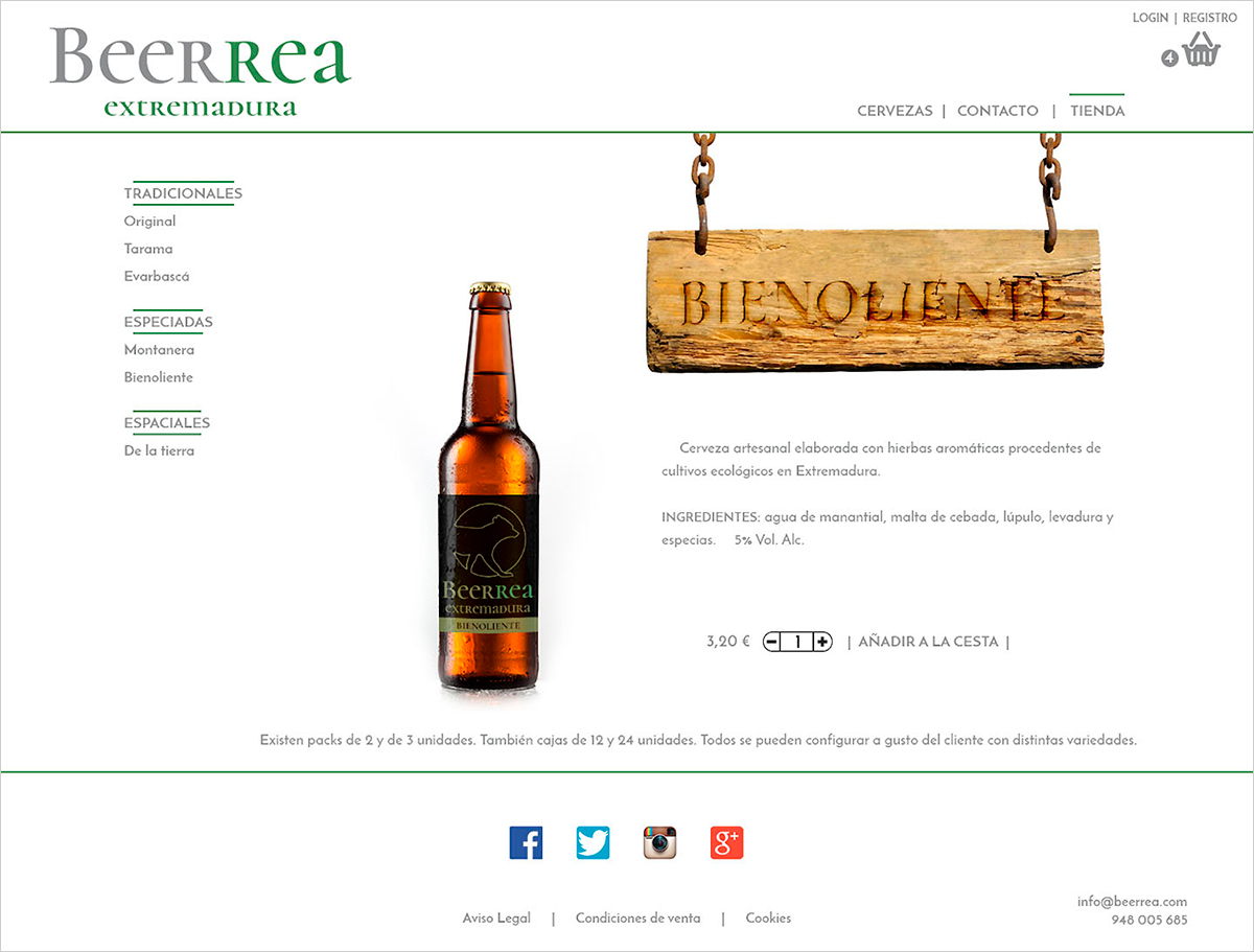 Diseño Web Tienda Detalle Beerrea